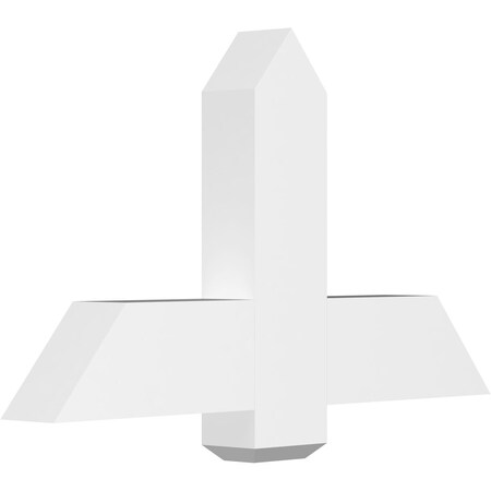 Ekena Millwork Eugene Architectural Grade PVC Gable Bracket, 36"W x 21"H x 4"D x 6"F, 14/12 Pitch GBP036X21X0406EUG00